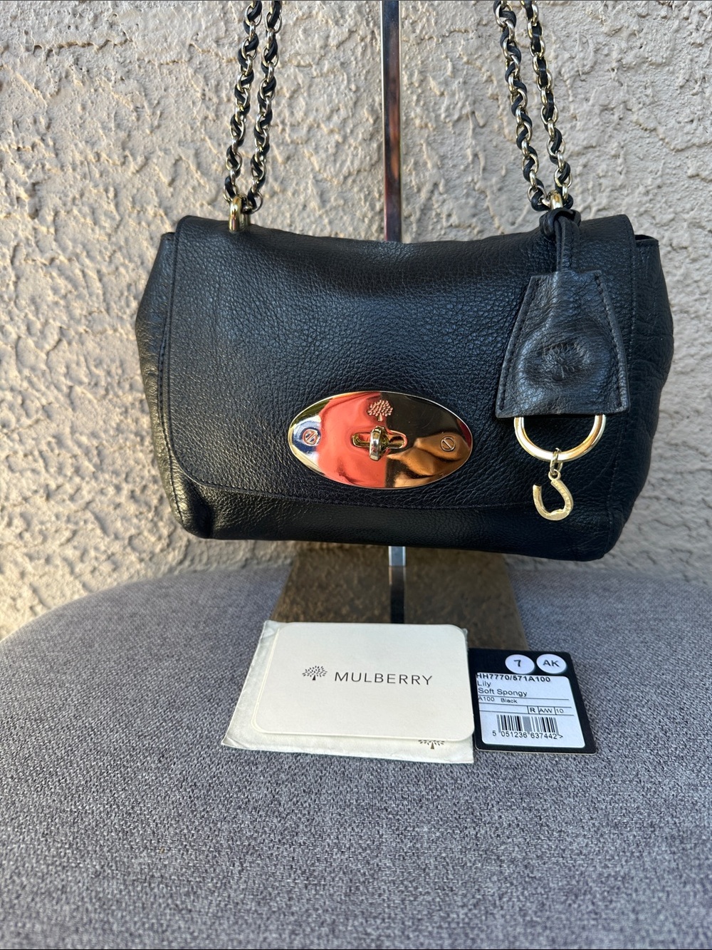 MULBERRY Lily Black Glossy Goat Black Leather 2 way bag - Picture 4 of 13